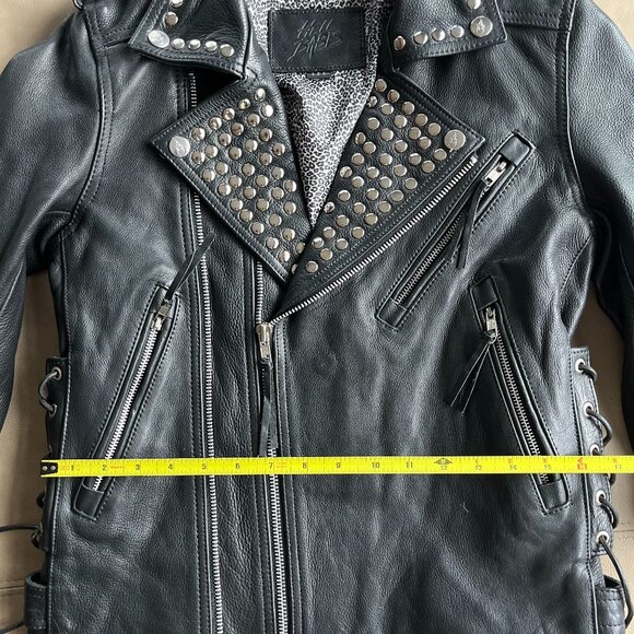 HellBabes Limited-Edition Studded Leather Motorcycle Jacket - Picture 12 of 12